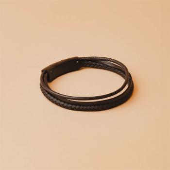 Dreifaches Armband mit braunem italienischem Nappaleder - Arte Brown